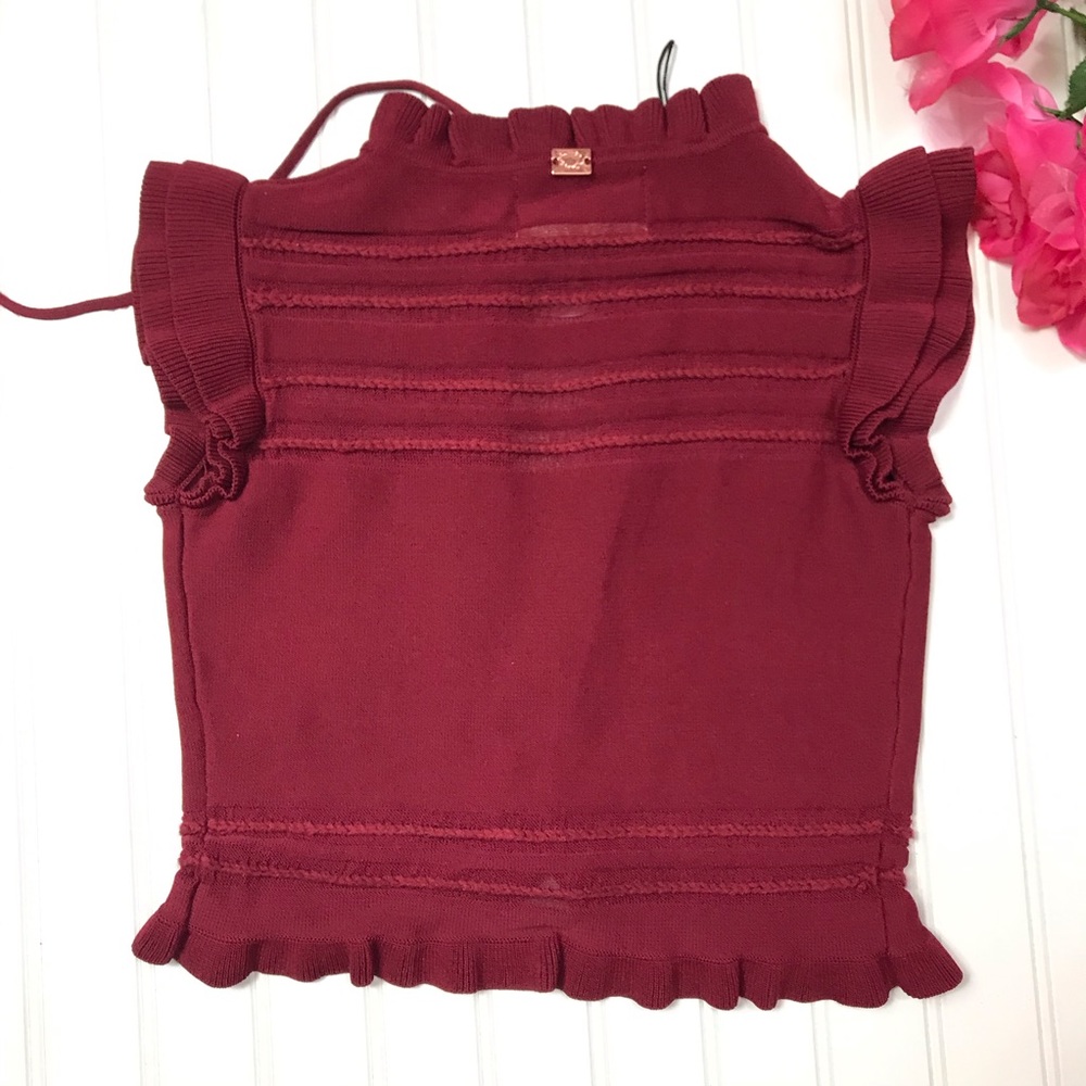 For Love and Lemons Knitz Rivington Crop Ruffle Top - Picture 3 of 7